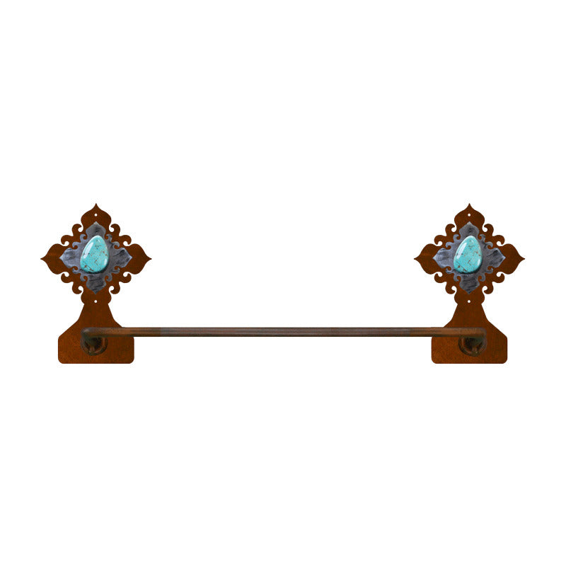 Turquoise Stone Burnished Hand Towel Bar