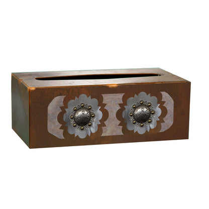 TC-9243 Round Old Silver Rectangle Tissue Box Cover