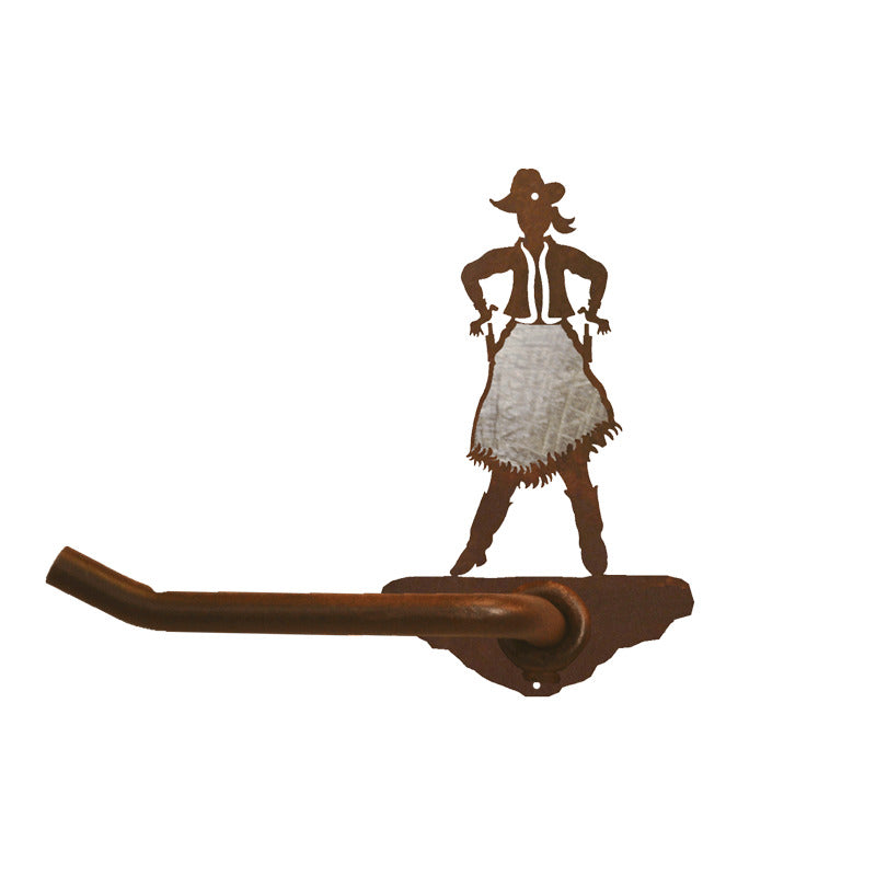 BA-8116 Cowgirl Tissue Holder Burnished