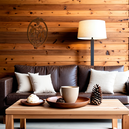 Pine Cone Oval Vertical Wall Art