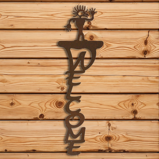 WE-2045 Sunhead Man Vertical Welcome Sign