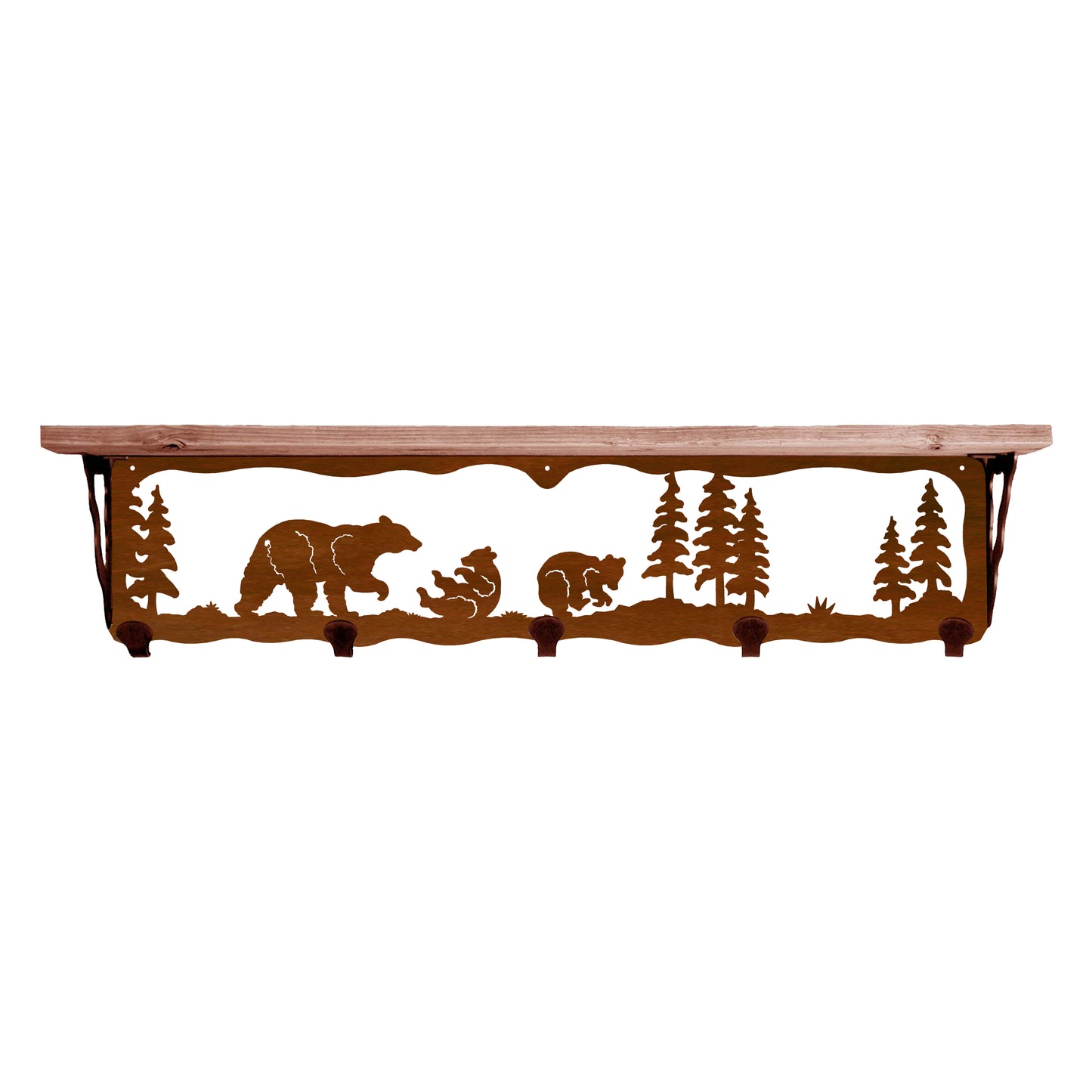 Bear Family 34" Coat Hook Shelf
