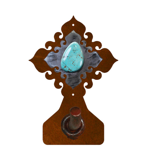 Turquoise Stone Burnished Robe Hook