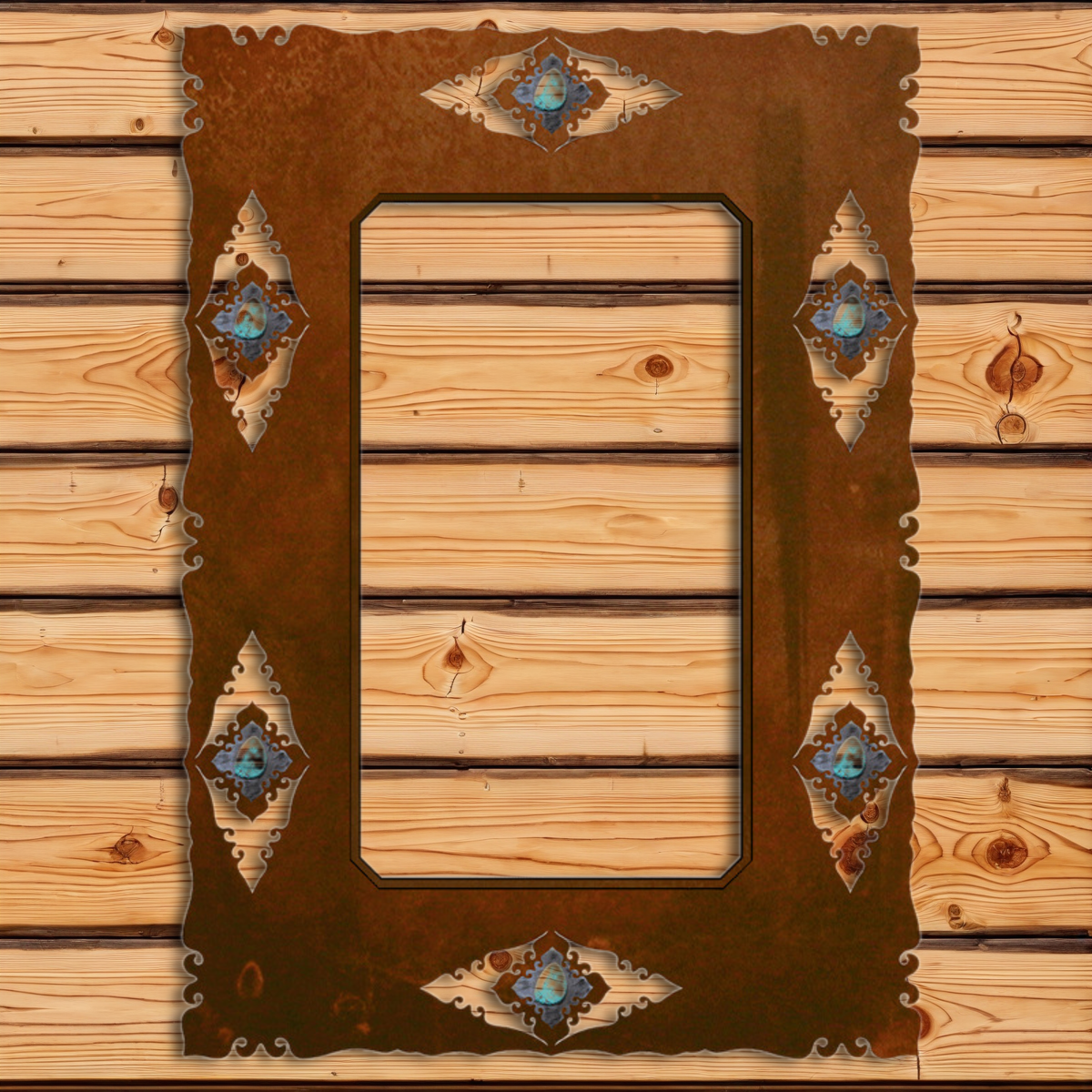 MH-1053 36" Turquoise Stone Mirror