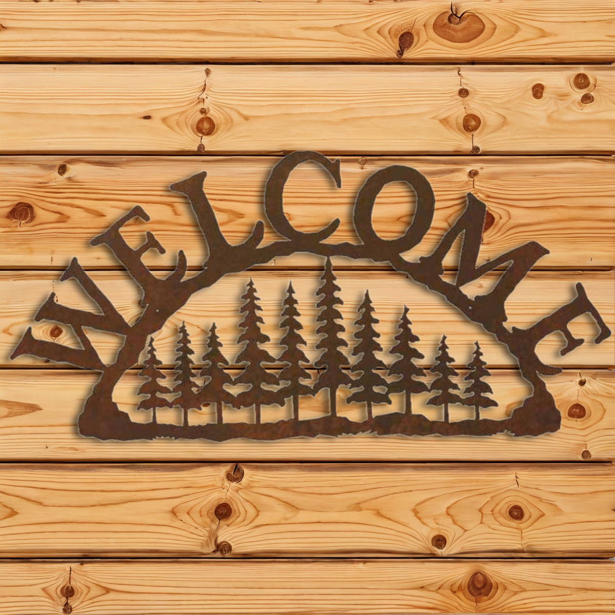 WE-9630 Pine Forest Horizontal Welcome Sign