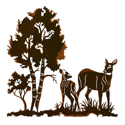 Doe and Fawn Wall Art - 30"