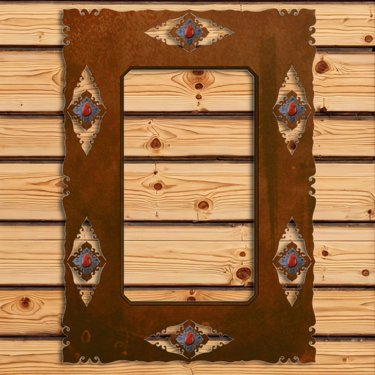 MH-1052 36" Red Jasper Stone Mirror