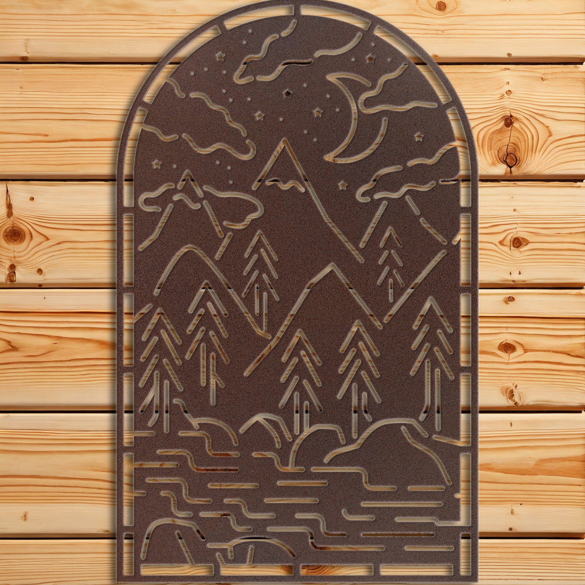 WA-1302 Night Mountain Window Arch Wall Art