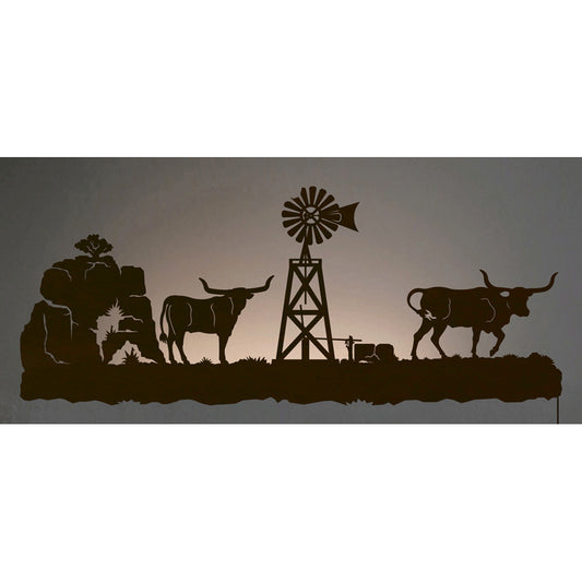 Longhorn 42" Back Lite Wall Art