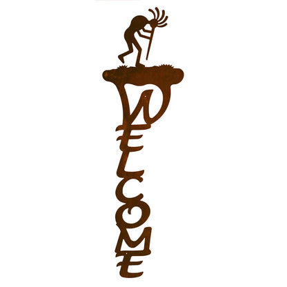 Kokopelli Vertical Welcome Sign