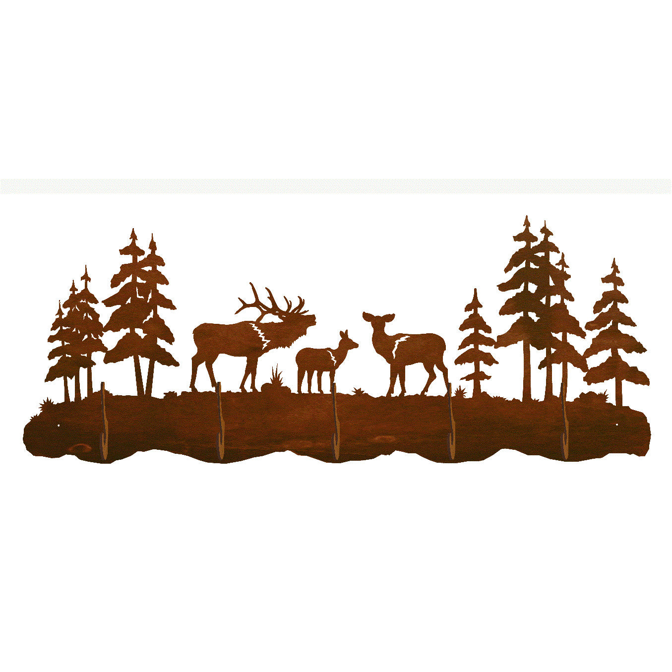Elk Family Scenic Five Hook