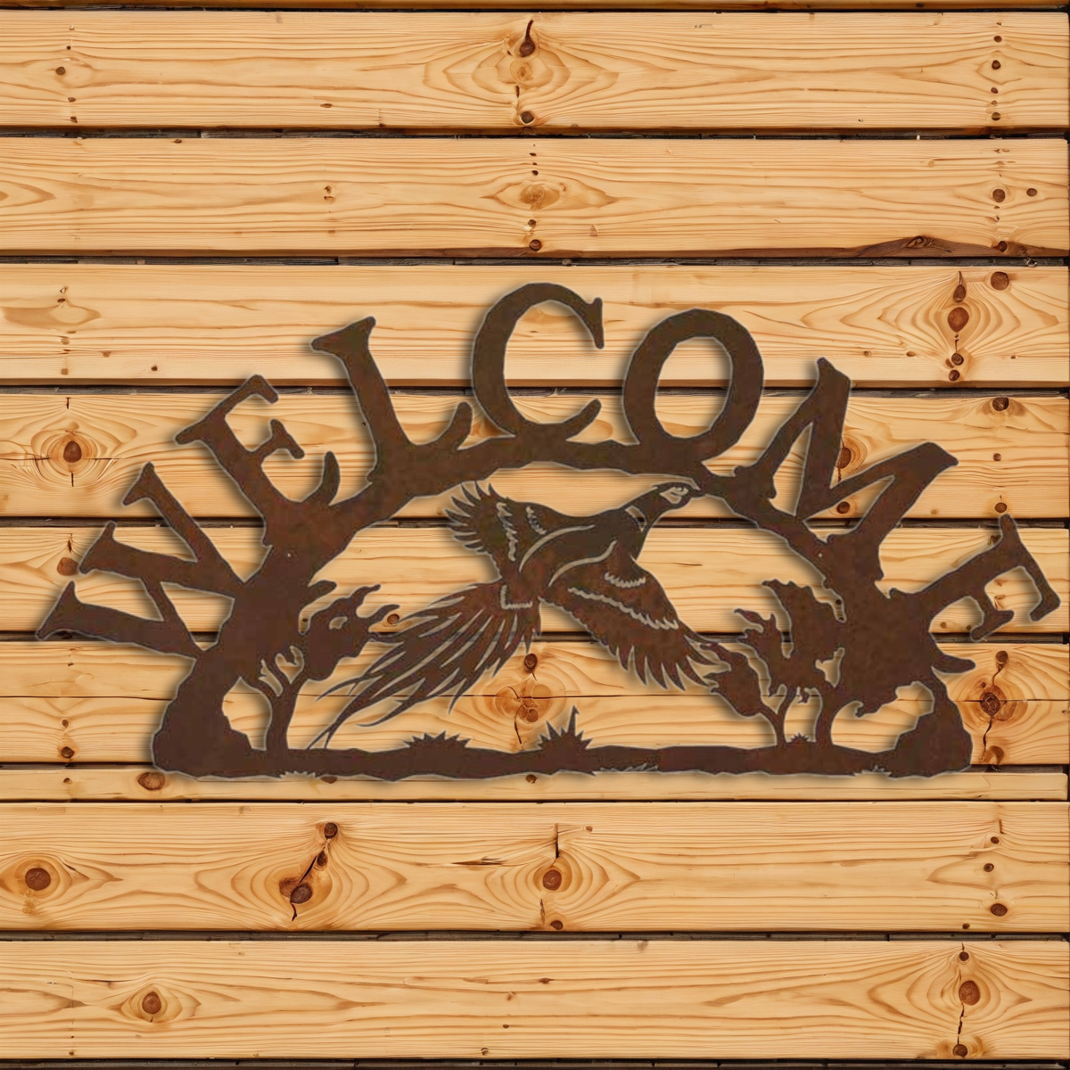 WE-9633 Pheasant Horizontal Welcome Sign