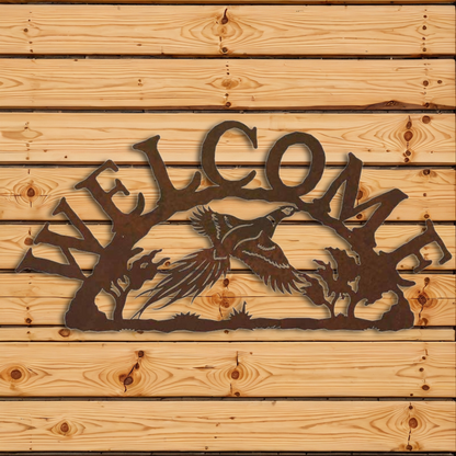 WE-9633 Pheasant Horizontal Welcome Sign