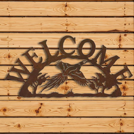 WE-9633 Pheasant Horizontal Welcome Sign