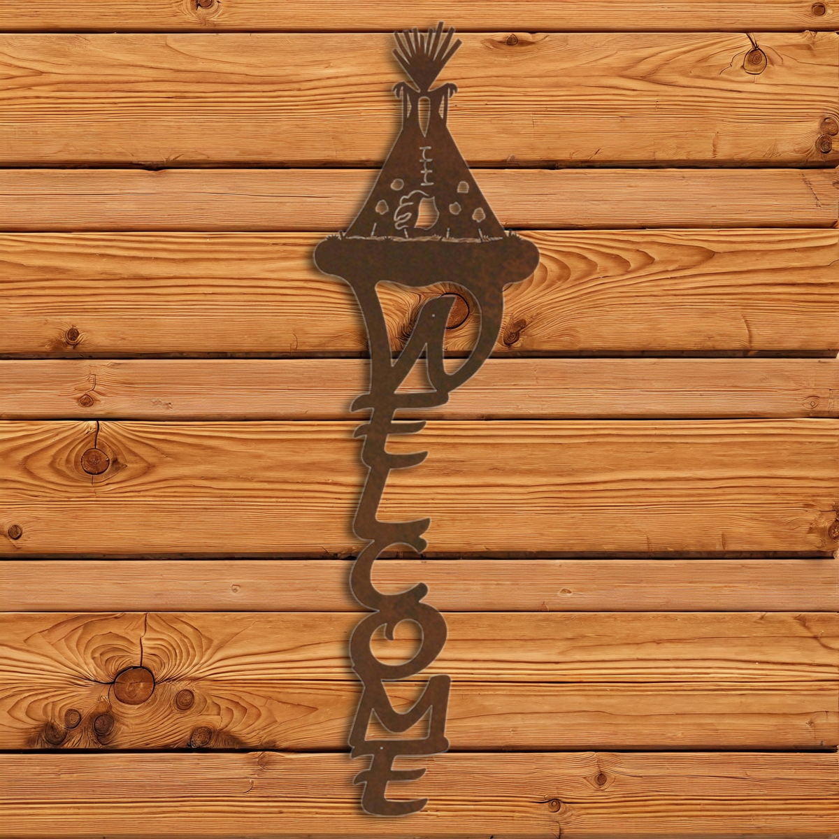 WE-2090 Tepee Vertical Welcome Sign