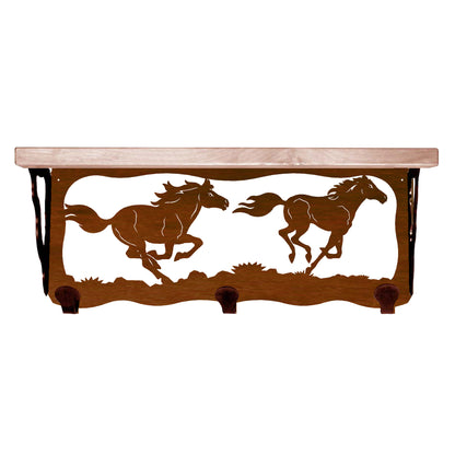 Horses 20" Coat Hook Shelf