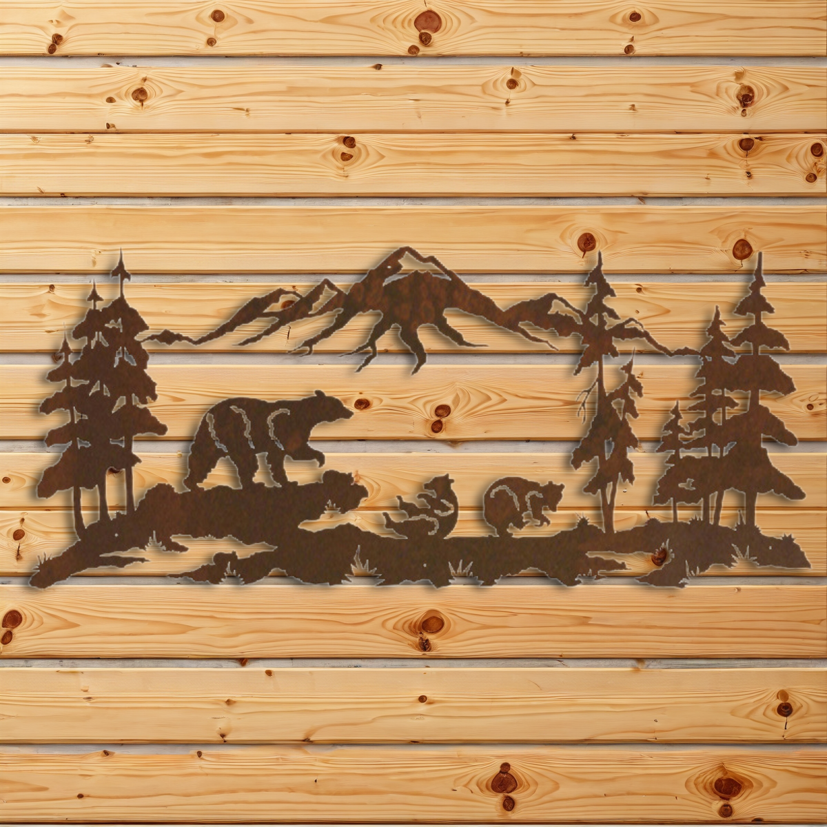 WA-6001 Bear Family Wall Art - 57"
