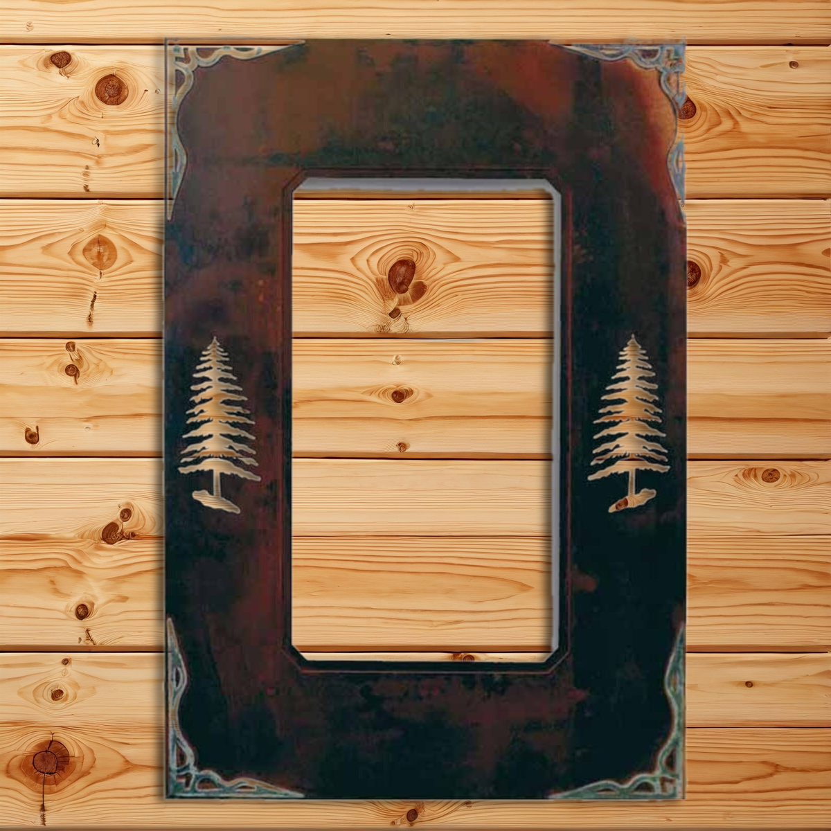 MVB-6040 30" Pine Tree Burnished Mirror