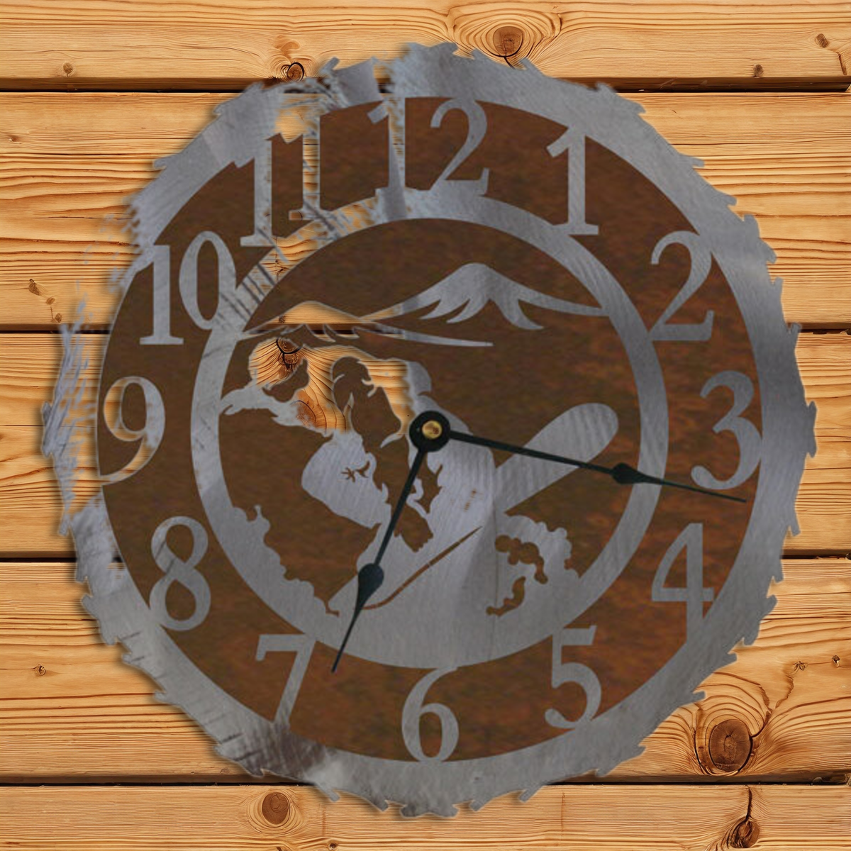 CL-5111 Snowboarder 12" Round Clock