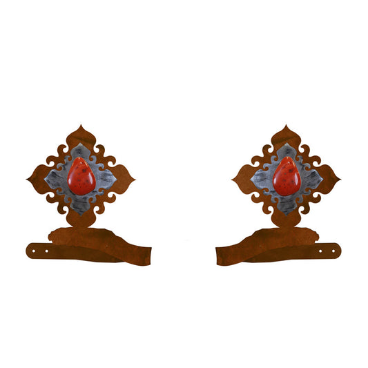 Red Jasper Stone Tie Back Burnished
