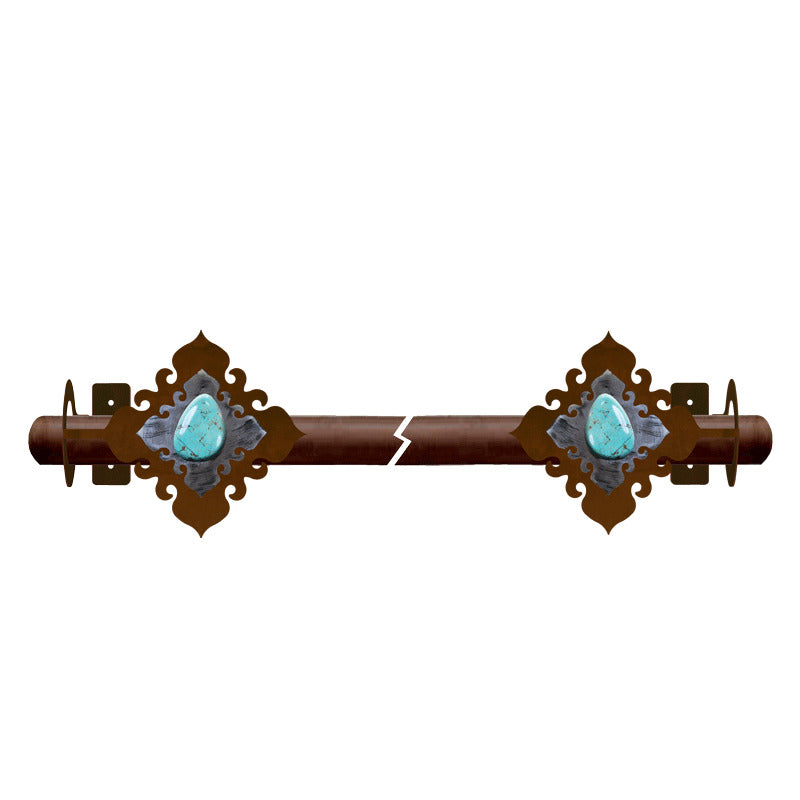 DR-9164 Turquoise Stone Rod Brackets Burnished