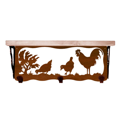 Rooster 20" Coat Hook Shelf