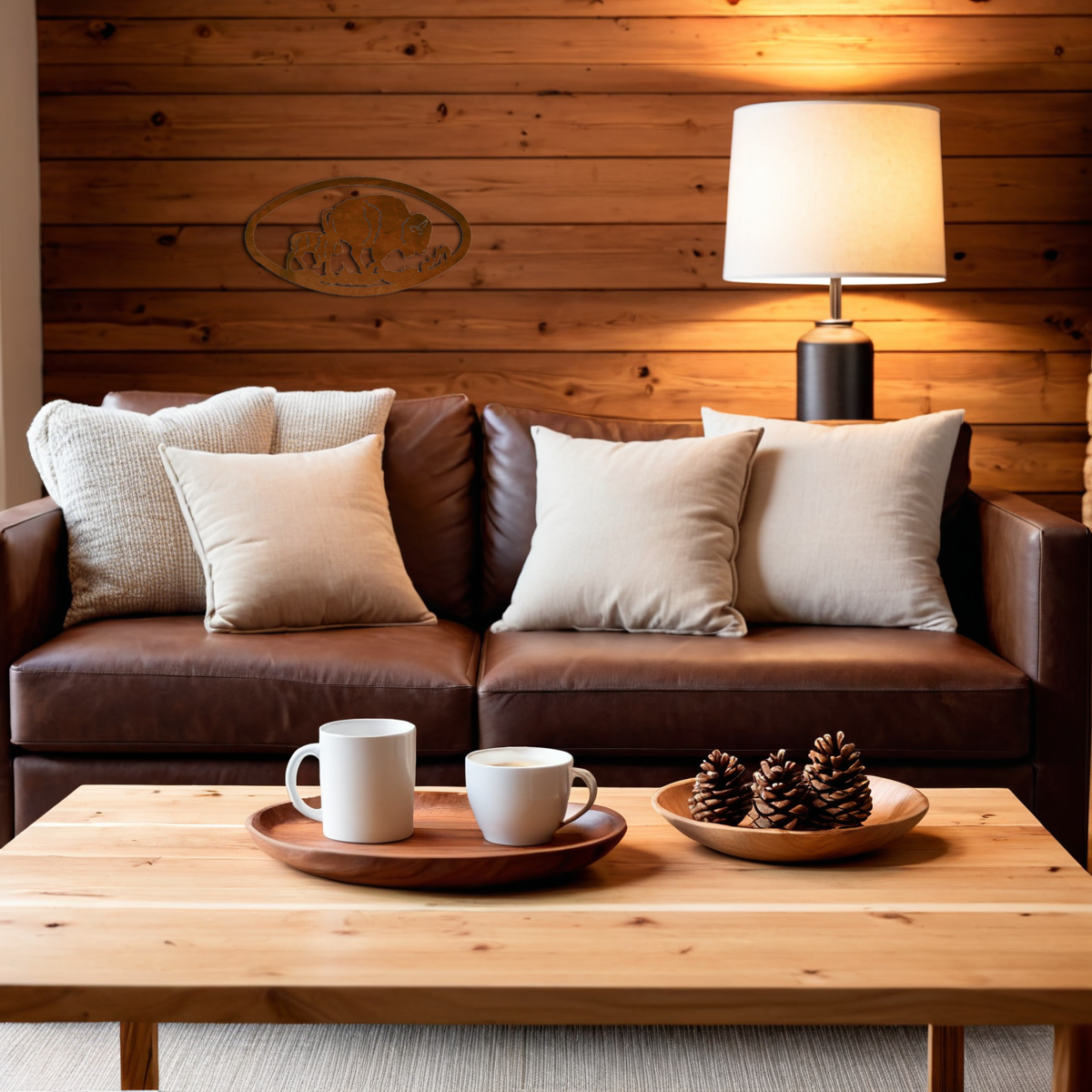 Buffalo Oval Wall Art Horizontal