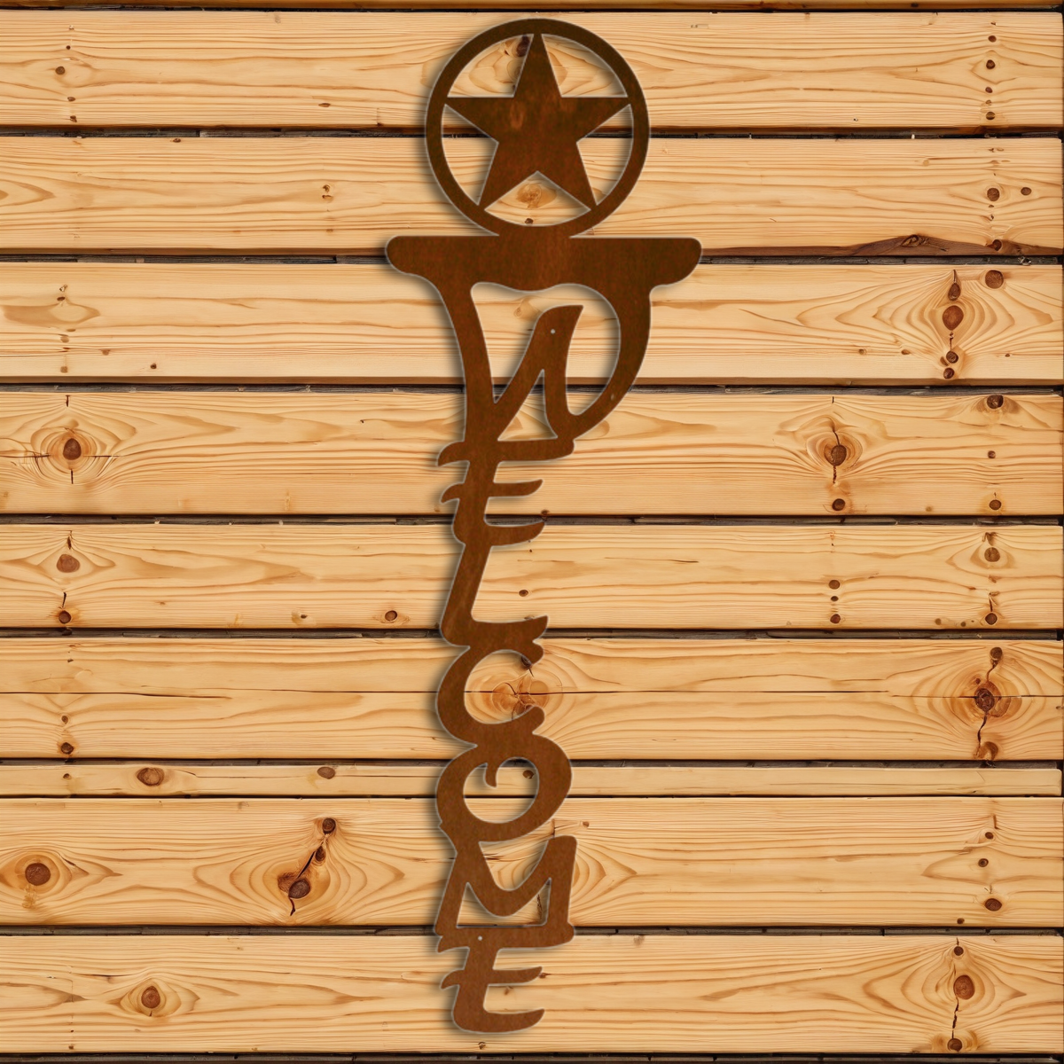 WE-2031 Texas Star Vertical Welcome Sign