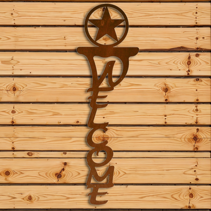 WE-2031 Texas Star Vertical Welcome Sign