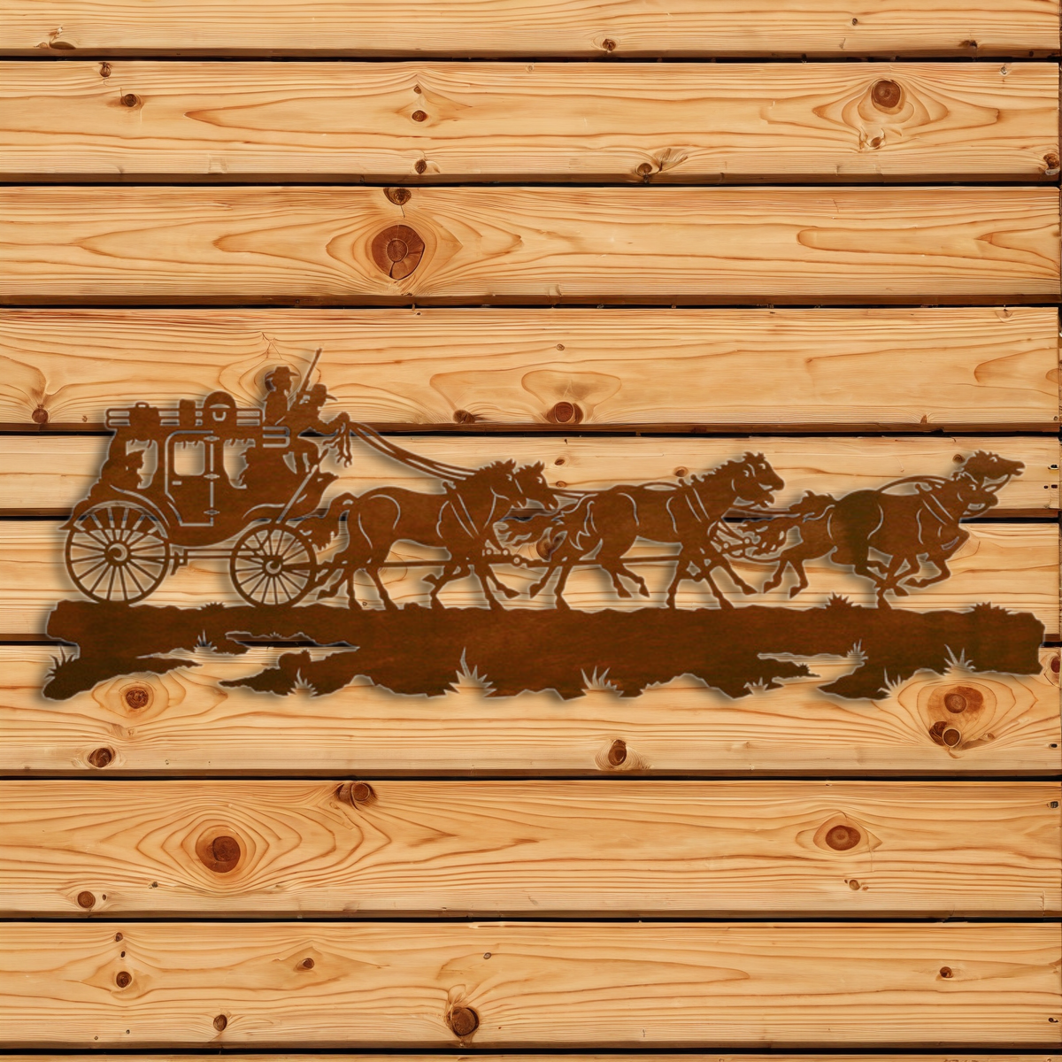 WA-6060 Stage Coach Wall Art - 57"