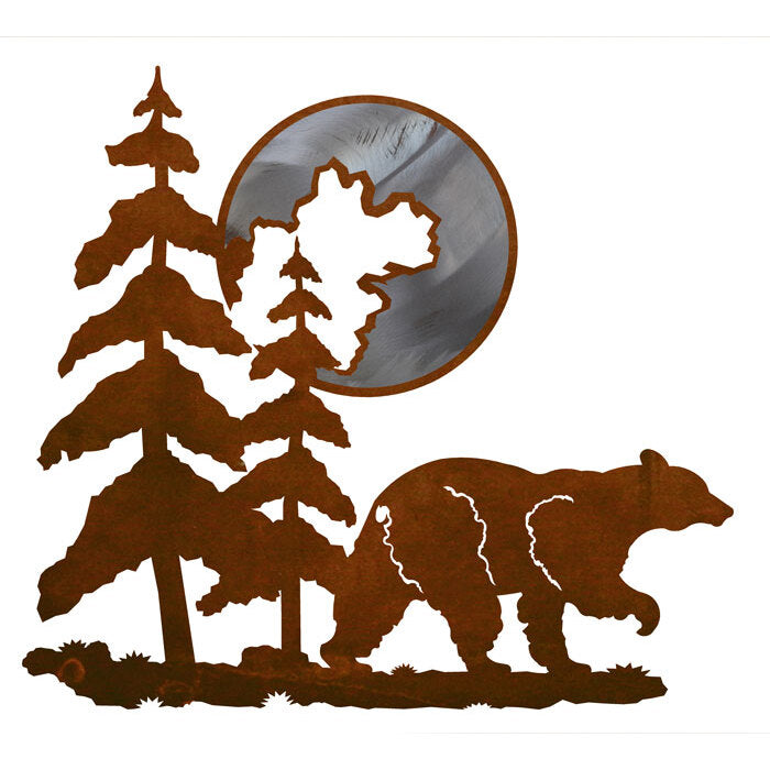 Bear & Moon 20" Burnished Wall Art