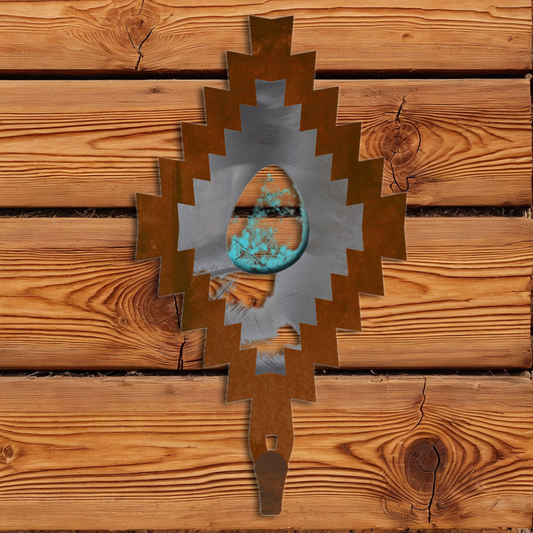 CHL-426 Desert Diamond/Turquoise Large Single Coat Hook