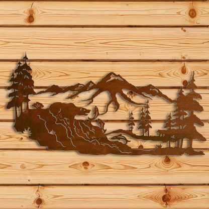 WA-4216 Fishing Bear Wall Art - 42"