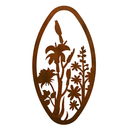 Wild Flowers Oval Vertical Wall Art