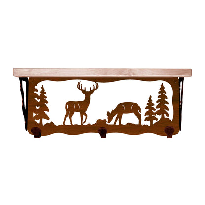 Deer Family 20" Coat Hook Shelf