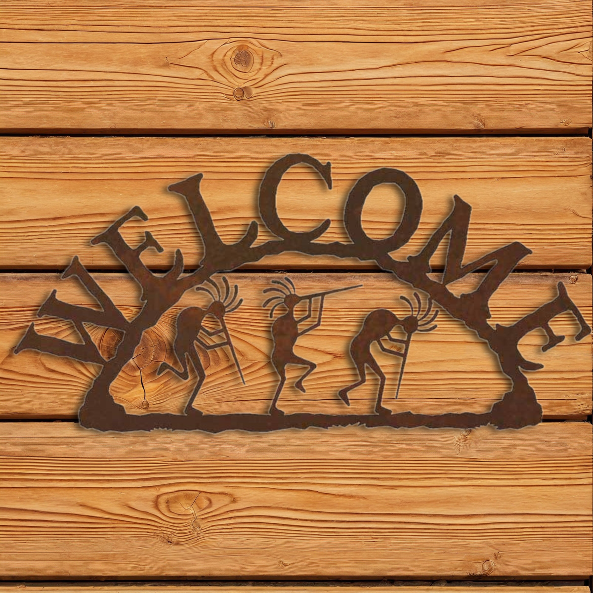 WE-9620 Kokopelli Horizontal Welcome Sign