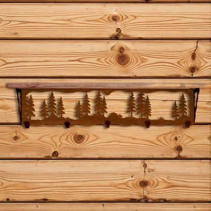 SW-4726 Pine Forest 34" Coat Hook Shelf