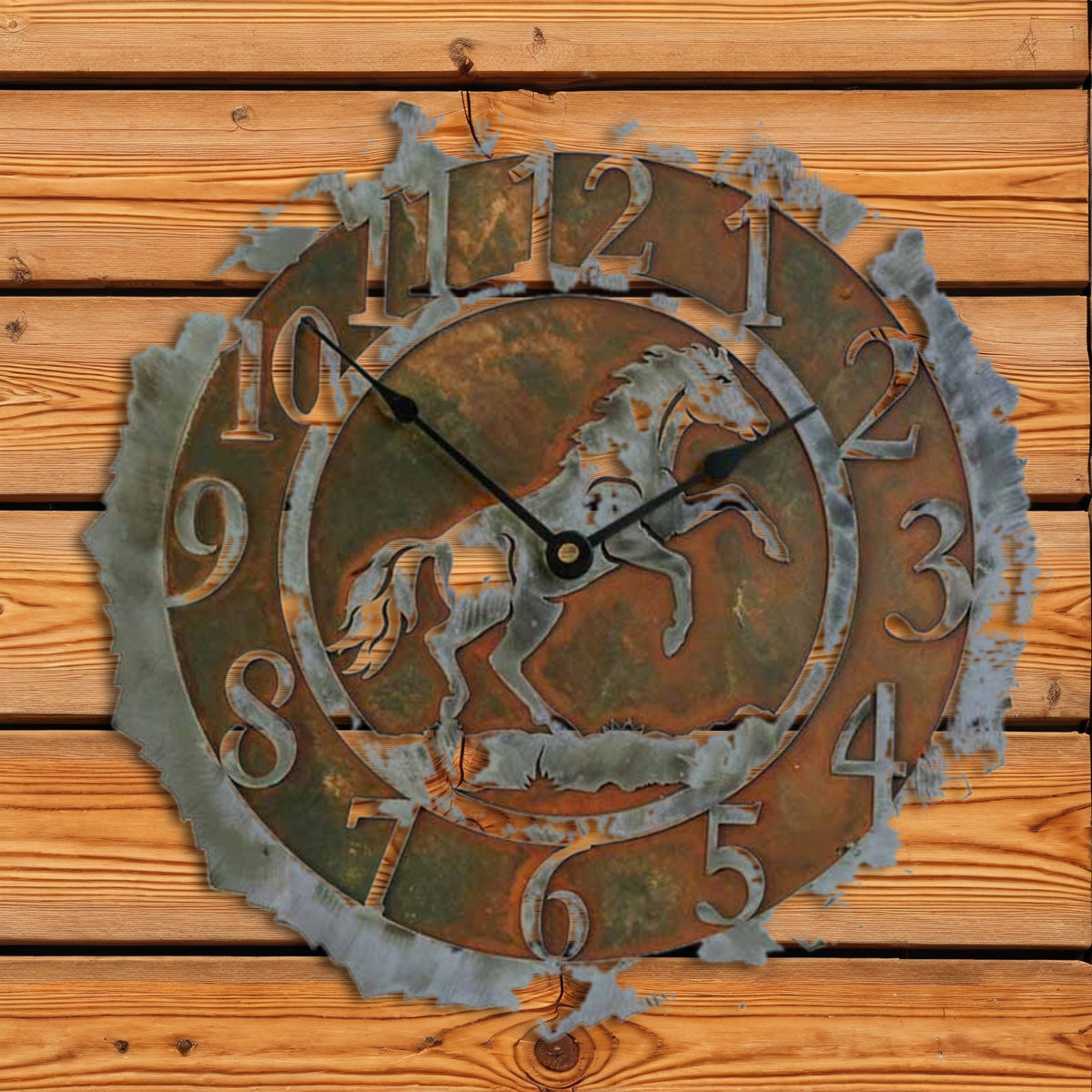 CL-5035 Rearing Horse 12" Round Clock