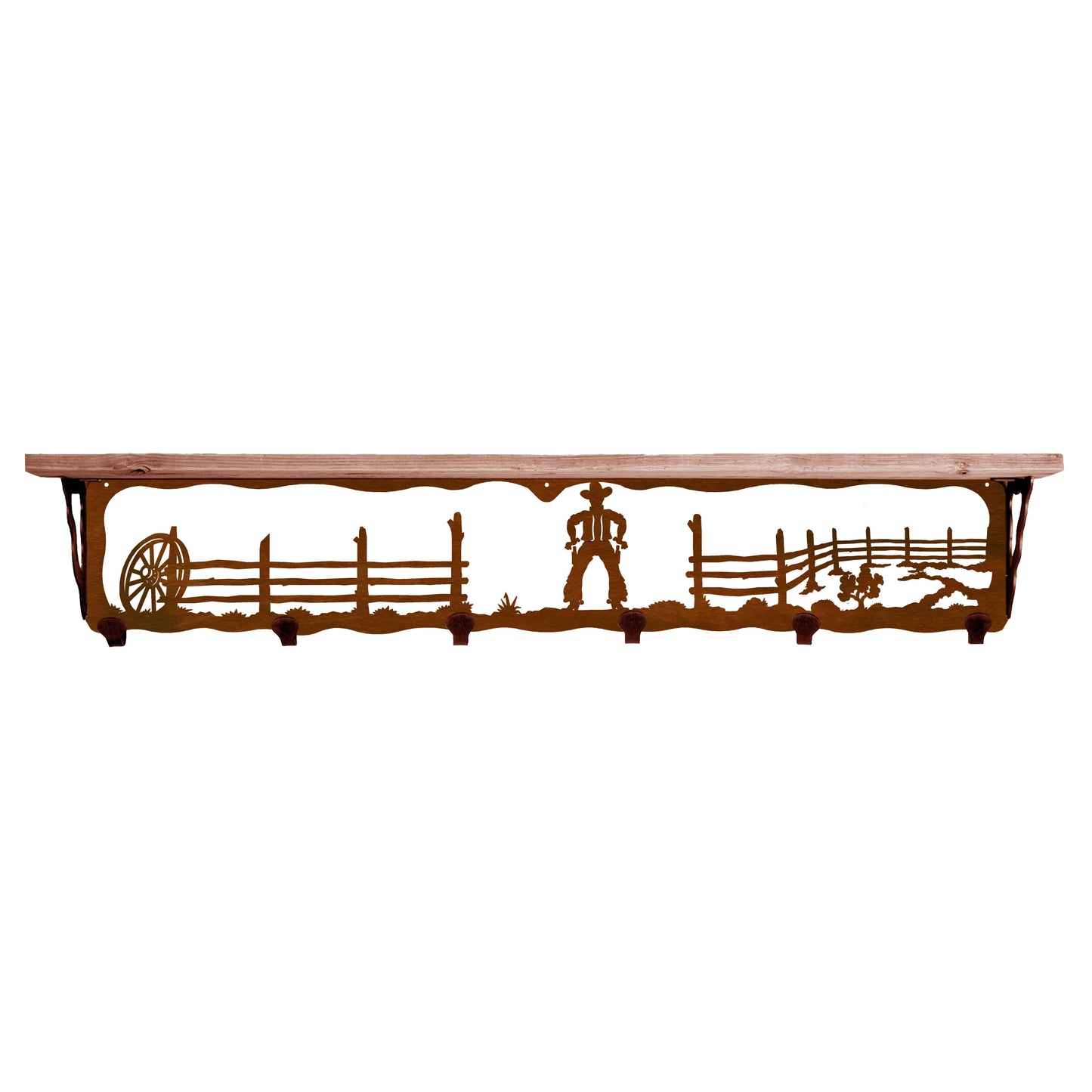 Cowboy 42" Coat Hook Shelf