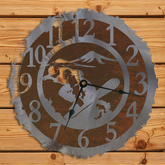 CL-5111 Snowboarder 12" Round Clock