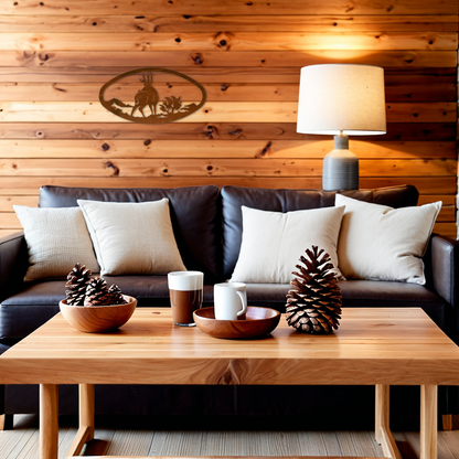 Deer Oval Wall Art Horizontal