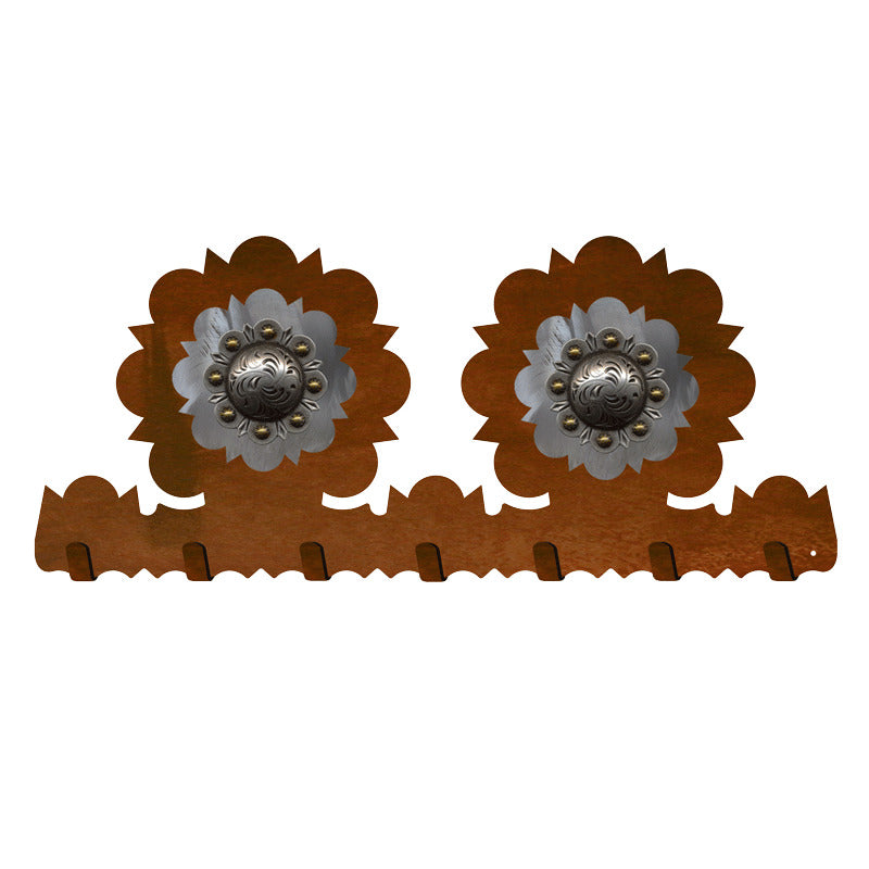 Silver Round Concho Key Chain Holder