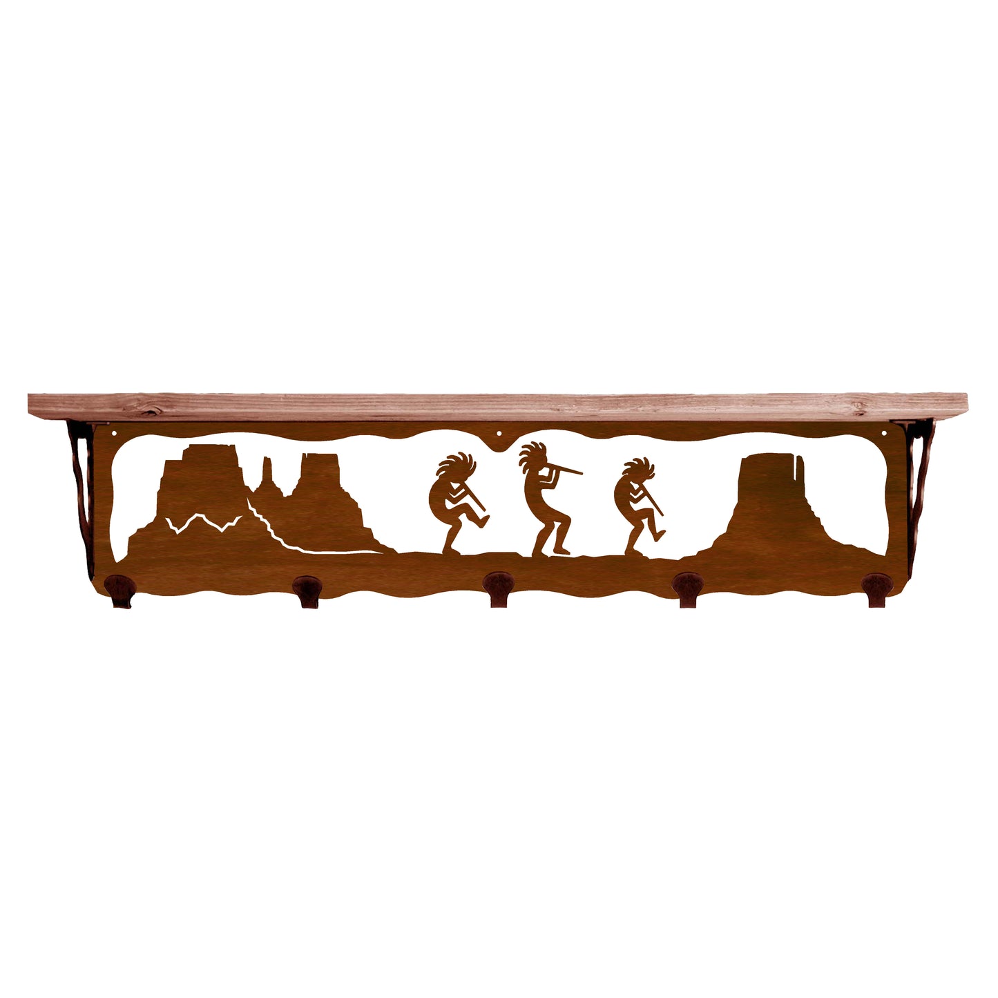 Kokopelli 34" Coat Hook Shelf
