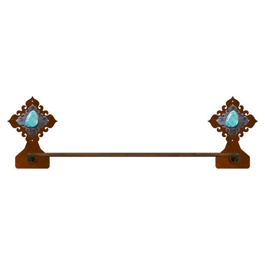 Turquoise Stone Burnished Towel Bar