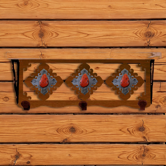 SW-3768 Red Jasper Stone 20" Coat Hook Shelf