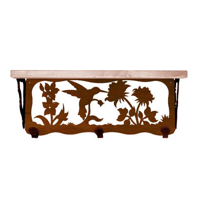 Hummingbird 20" Coat Hook Shelf