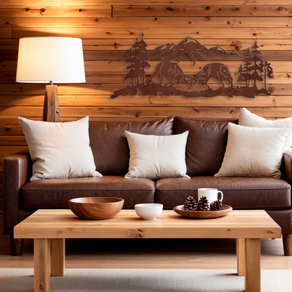 Fighting Bull Elk Wall Art - 57"