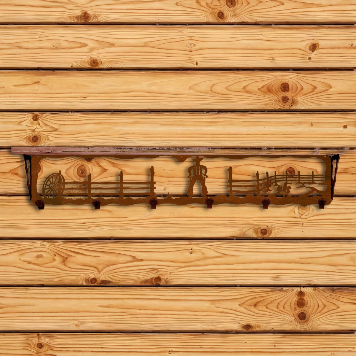 SW-5756 Cowboy 42" Coat Hook Shelf
