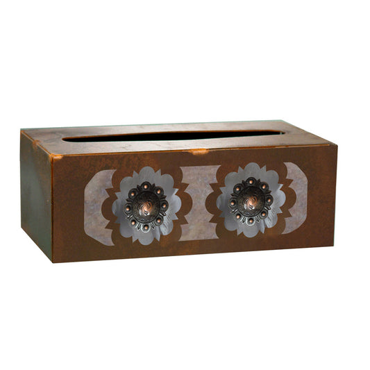 TC-9244 Round Copper Rectangle Tissue Box Cover