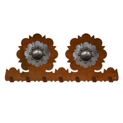 Silver Round Concho Key Chain Holder